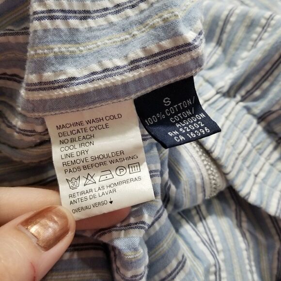 Lizsport Vintage Women's Small Cotton Striped Cropped Zip Up Sport Jacket - Picture 3 of 3